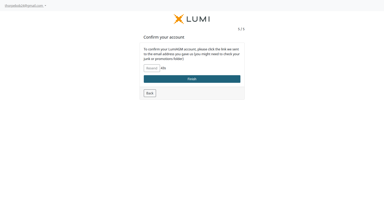 Lumi AGM+ - Local Account Screen 6-1